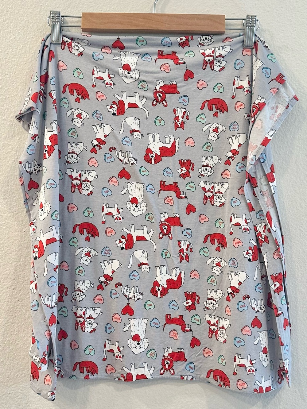 Little Sleepies Furever Valentines Gray Bamboo Swaddle Blanket